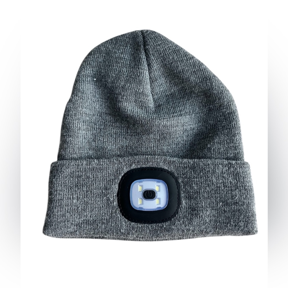 NWOT Grey LED Beanie Hat Unisex One Size